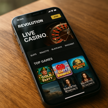 Revolution Casino - Mobile Responsive Interface - iPhone and Android Compatible